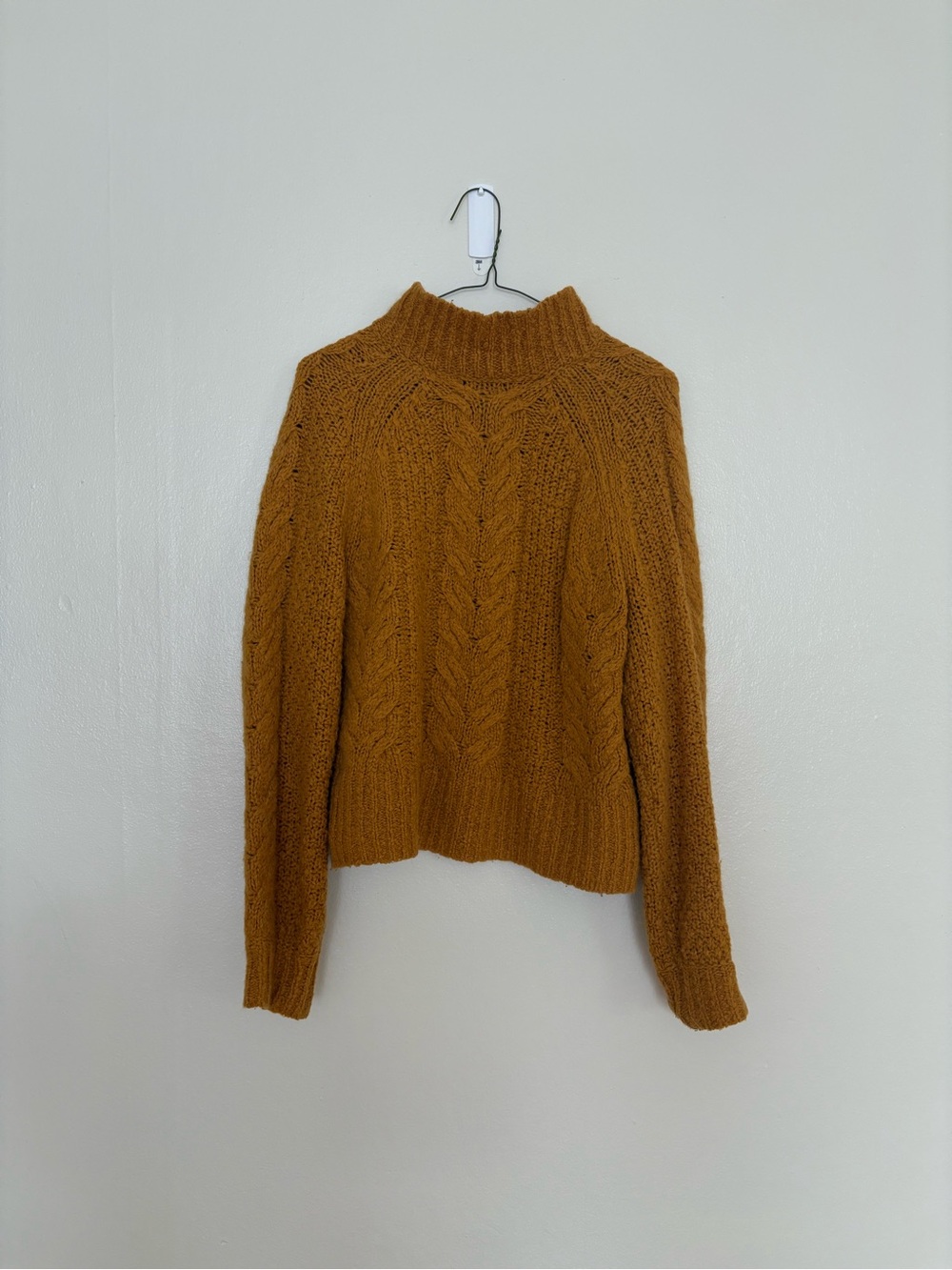 Aritzia Mock Neck Sweater in Burnt Orange
